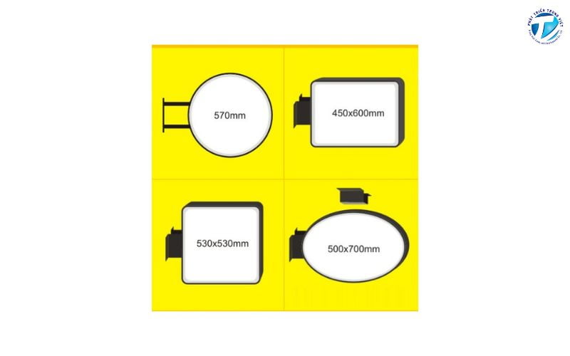 Một số kích thước bảng hiệu hộp đèn phổ biến 